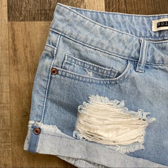 Noisy may High Waist Distressed Jean Shorts - Picture 2 of 6
